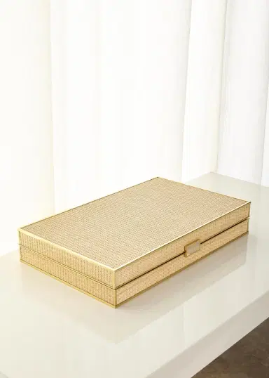 AERIN Cane Backgammon Set | Thumbnail 2
