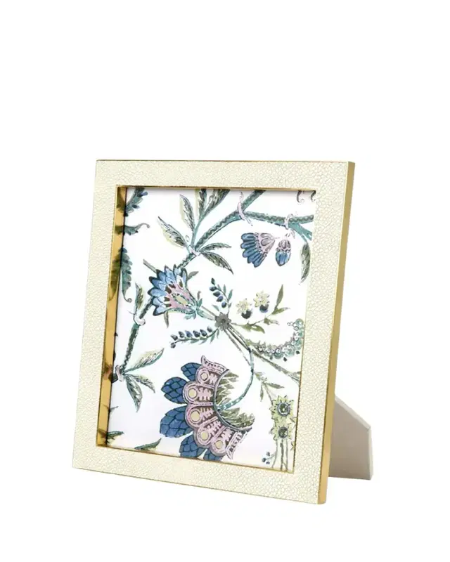 AERIN Cream Faux-Shagreen 8" x 10" Picture Frame