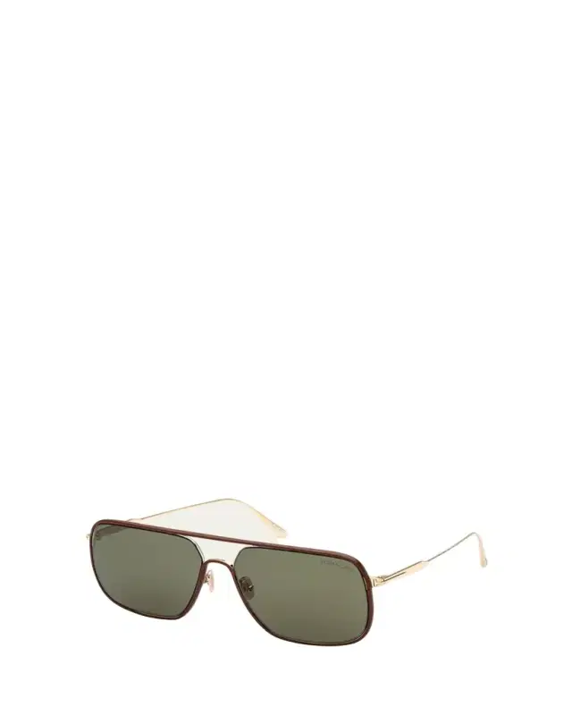TOM FORD Men's Cliff Metal & Leather Aviator Sunglasses