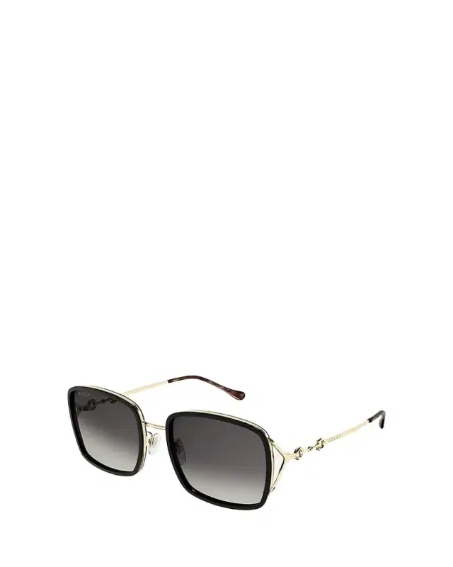 Fork & Horse-Bit Logo Square Injection Plastic/Metal Sunglasses