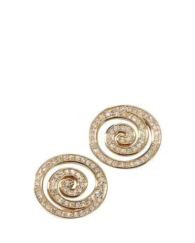 Sydney Evan Yellow Gold Diamond Spiral Stud Earrings | Thumbnail 1