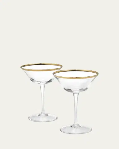 AERIN Sophia Clear Coupe Glasses | Thumbnail 2