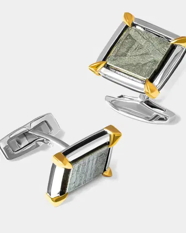 Tateossian Men's Two-Tone Seymchan Pallasite Meteorite Cufflinks | Thumbnail 2