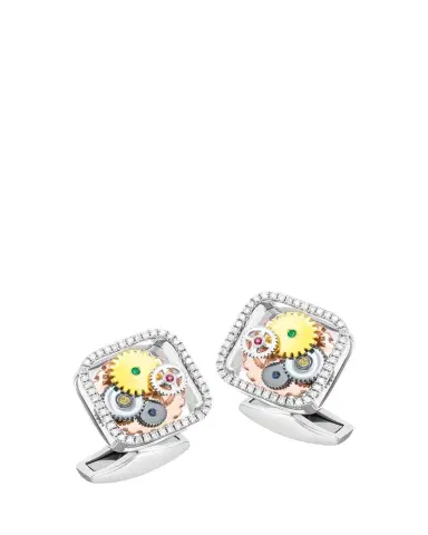 Tateossian Men's Diamond and Gemstone Mechanical Gear Cufflinks | Thumbnail 1 Tateossian Men's Diamond and Gemstone Mechanical Gear Cufflinks | Thumbnail 1