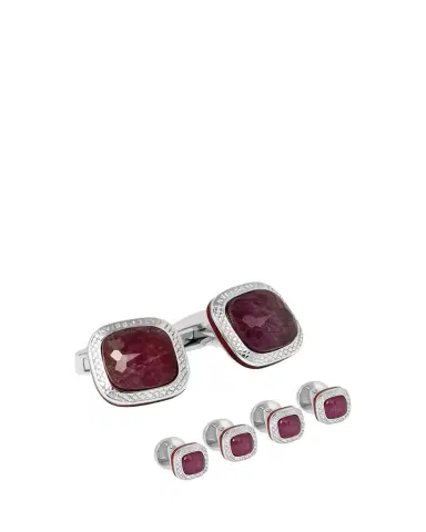 Tateossian Men's Ruby Doublet Cufflink Shirt Stud Set | Thumbnail 1