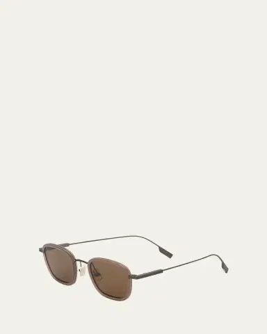 Zegna Men's Square Titanium Sunglasses | Thumbnail 3