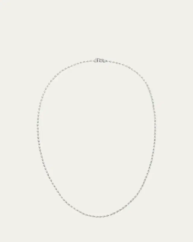 Lana 14K White Gold Pear Diamond Tennis Necklace
