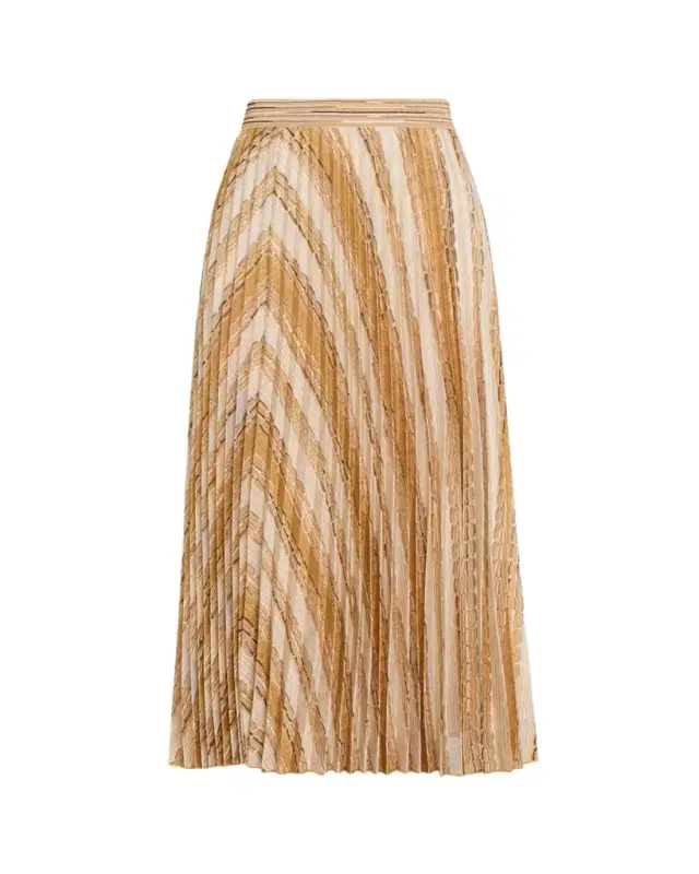 Missoni Pleated Brocade Midi Skirt