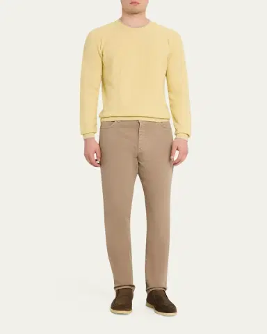 Cesare Attolini Men's Ribbed Cashmere Mouline Tipped Crewneck Sweater | Thumbnail 7 Cesare Attolini Men's Ribbed Cashmere Mouline Tipped Crewneck Sweater | Thumbnail 7