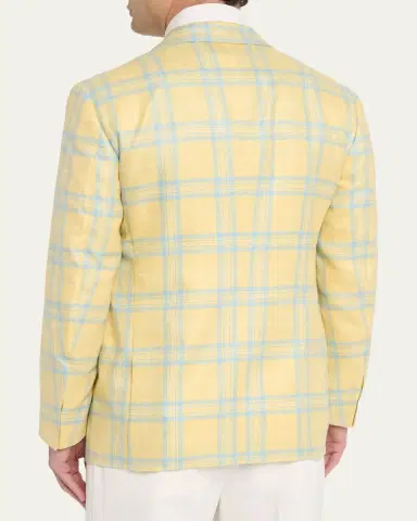 Cesare Attolini Men's Cashmere and Silk Oversized Plaid Single-Breasted Sport Coat | Thumbnail 3 Cesare Attolini Men's Cashmere and Silk Oversized Plaid Single-Breasted Sport Coat | Thumbnail 3