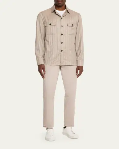 Cesare Attolini Men's Cashmere and Silk Herringbone Field Jacket | Thumbnail 2 Cesare Attolini Men's Cashmere and Silk Herringbone Field Jacket | Thumbnail 2