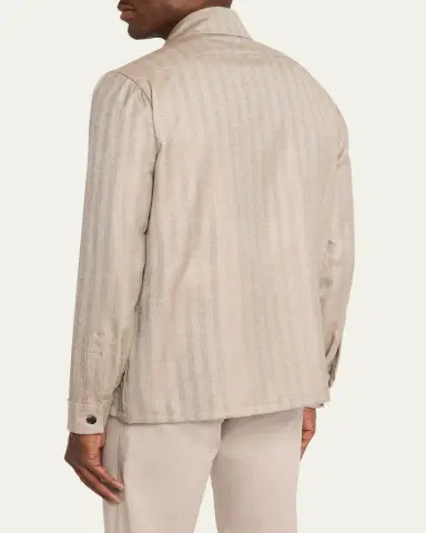 Cesare Attolini Men's Cashmere and Silk Herringbone Field Jacket | Thumbnail 3 Cesare Attolini Men's Cashmere and Silk Herringbone Field Jacket | Thumbnail 3