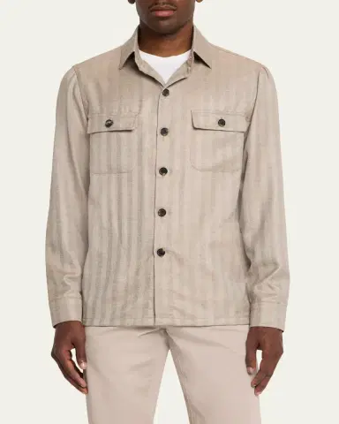 Cesare Attolini Men's Cashmere and Silk Herringbone Field Jacket | Thumbnail 4 Cesare Attolini Men's Cashmere and Silk Herringbone Field Jacket | Thumbnail 4