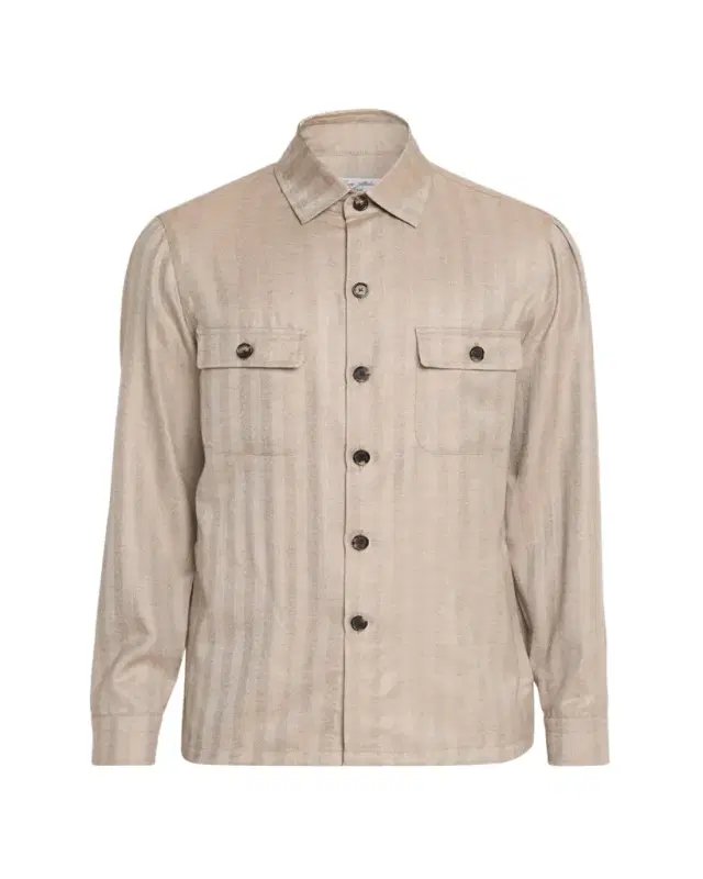Cesare Attolini Men's Cashmere and Silk Herringbone Field Jacket