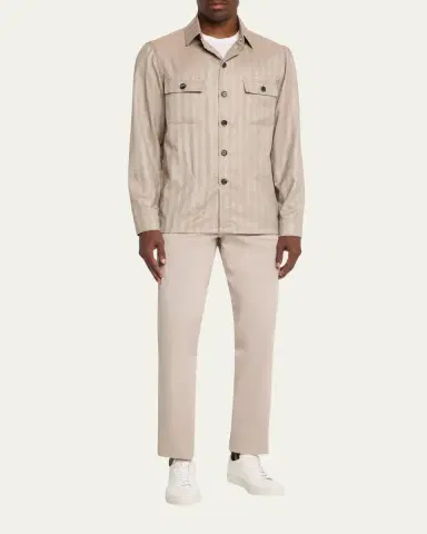 Cesare Attolini Men's Cotton Slim Straight-Leg Five-Pocket Pants | Thumbnail 2 Cesare Attolini Men's Cotton Slim Straight-Leg Five-Pocket Pants | Thumbnail 2