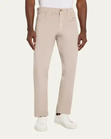 Cesare Attolini Men's Cotton Slim Straight-Leg Five-Pocket Pants | Thumbnail 4 Cesare Attolini Men's Cotton Slim Straight-Leg Five-Pocket Pants | Thumbnail 4