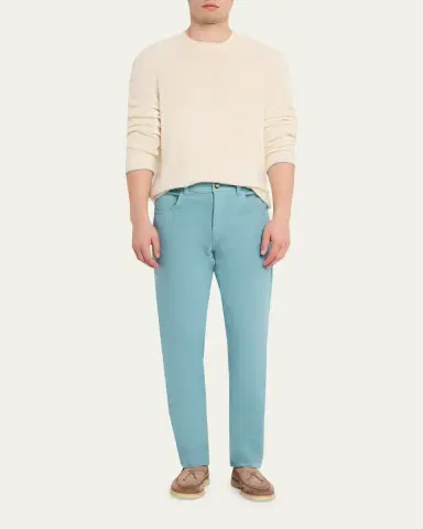 Cesare Attolini Men's Cotton Bull Slim Straight-Leg Five-Pocket Pants | Thumbnail 2