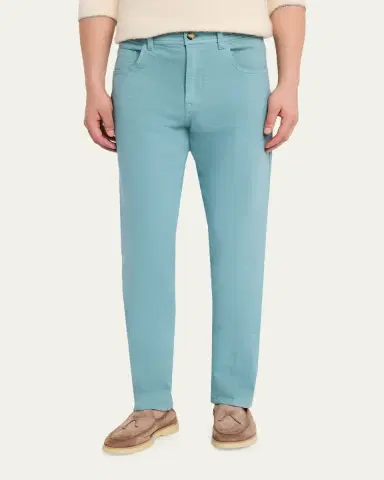 Cesare Attolini Men's Cotton Bull Slim Straight-Leg Five-Pocket Pants | Thumbnail 4
