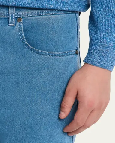 Cesare Attolini Men's Light-Wash Denim Slim Straight-Leg Jeans | Thumbnail 5 Cesare Attolini Men's Light-Wash Denim Slim Straight-Leg Jeans | Thumbnail 5