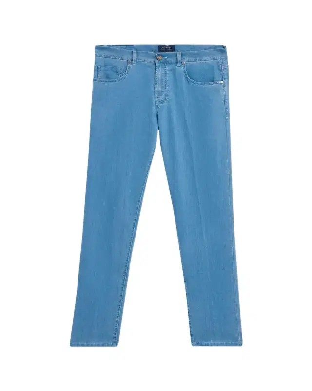 Men's Light-Wash Denim Slim Straight-Leg Jeans