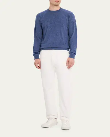 Fioroni Men's Sweatshirt-Style Cashmere Crewneck Sweater | Thumbnail 2 Fioroni Men's Sweatshirt-Style Cashmere Crewneck Sweater | Thumbnail 2