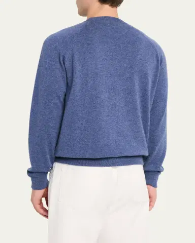 Fioroni Men's Sweatshirt-Style Cashmere Crewneck Sweater | Thumbnail 3 Fioroni Men's Sweatshirt-Style Cashmere Crewneck Sweater | Thumbnail 3