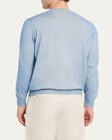 Fioroni Men's Duvet Cashmere Crewneck Sweater | Thumbnail 3 Fioroni Men's Duvet Cashmere Crewneck Sweater | Thumbnail 3