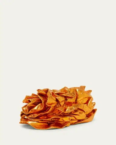Dries Van Noten Small Metallic Ruffle Leather Clutch Bag | Thumbnail 3 Dries Van Noten Small Metallic Ruffle Leather Clutch Bag | Thumbnail 3