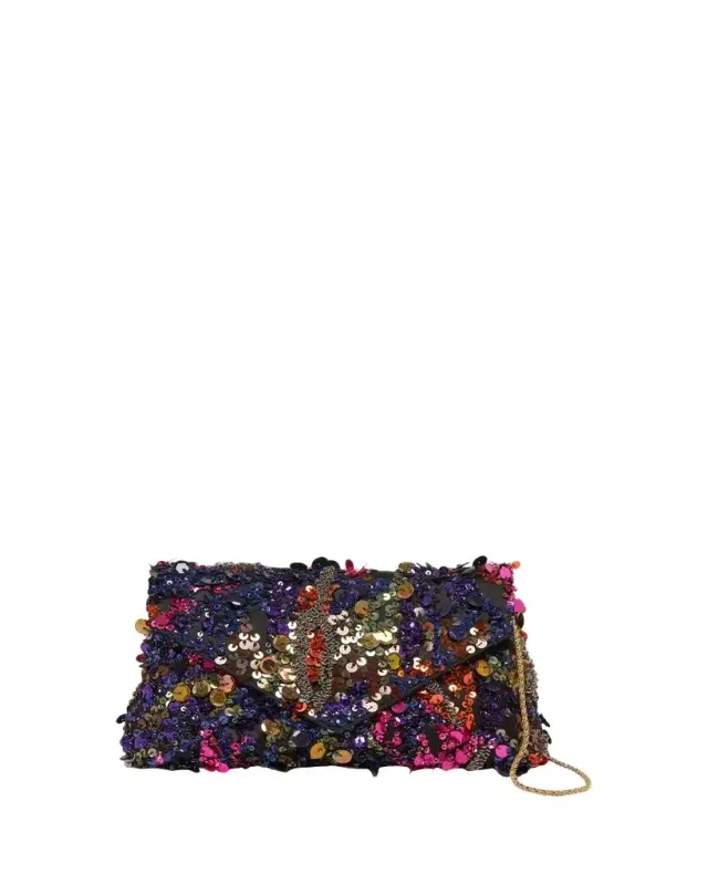 Dries Van Noten Bead & Sequin Envelope Clutch Bag