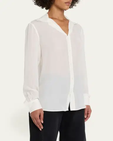 MM6 MAISON MARGIELA Long-Sleeve Silk Shirt | Thumbnail 4