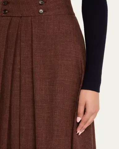 Loro Piana Petra Pleated A-Line Skirt | Thumbnail 5