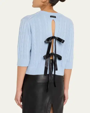 Marc Jacobs Open Back Bow Cable Sweater | Thumbnail 3 Marc Jacobs Open Back Bow Cable Sweater | Thumbnail 3