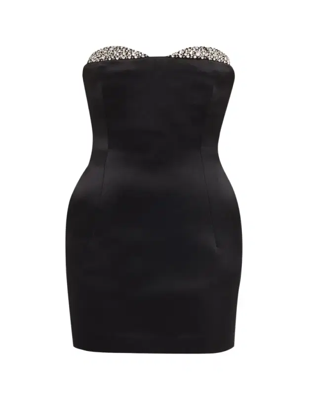 The New Arrivals by Ilkyaz Ozel Noelie Strapless Crystal Sweetheart Mini Dress