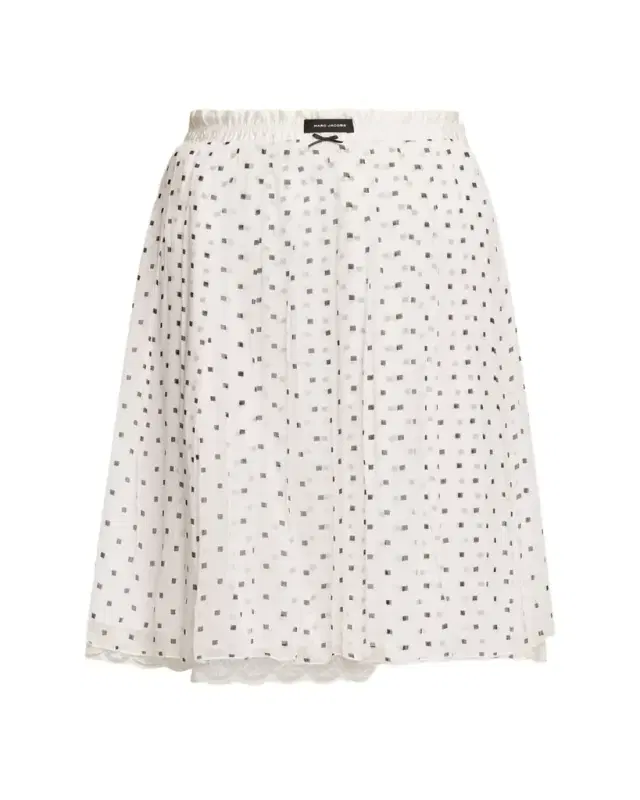 Polka-Dot Layered Crinkle Chiffon Mini Skirt