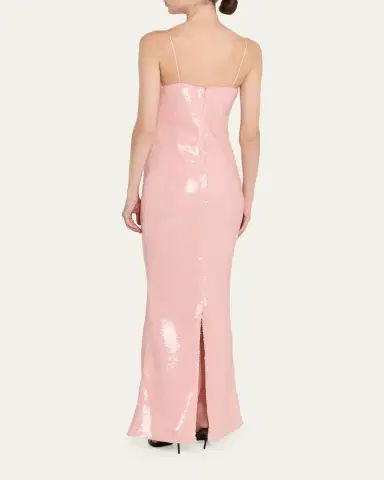 The New Arrivals by Ilkyaz Ozel Isis Scoop-Neck Sequin Column Gown | Thumbnail 3