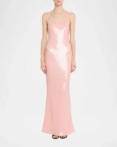 The New Arrivals by Ilkyaz Ozel Isis Scoop-Neck Sequin Column Gown | Thumbnail 6