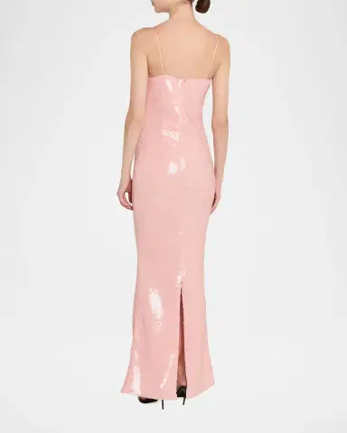 The New Arrivals by Ilkyaz Ozel Isis Scoop-Neck Sequin Column Gown | Thumbnail 7