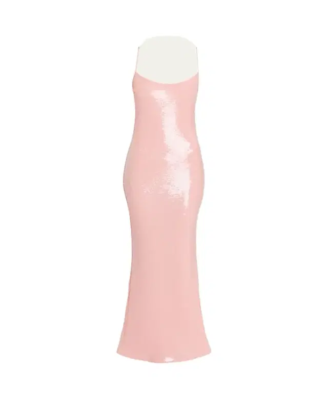 Isis Scoop-Neck Sequin Column Gown