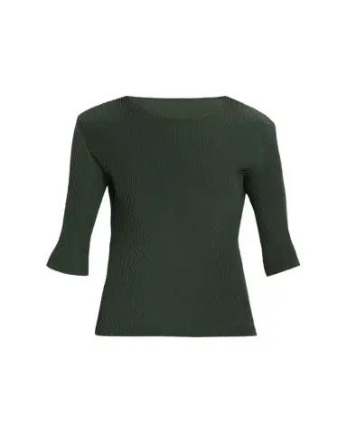 Issey Miyake Rhombus Pleated Elbow-Sleeve Top | Thumbnail 1