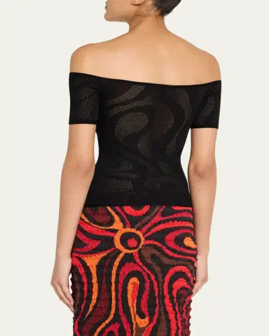 PUCCI Marmo Jacquard Short-Sleeve Top | Thumbnail 3 PUCCI Marmo Jacquard Short-Sleeve Top | Thumbnail 3