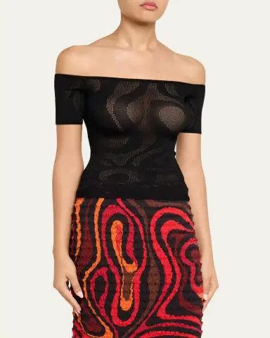 PUCCI Marmo Jacquard Short-Sleeve Top | Thumbnail 4 PUCCI Marmo Jacquard Short-Sleeve Top | Thumbnail 4