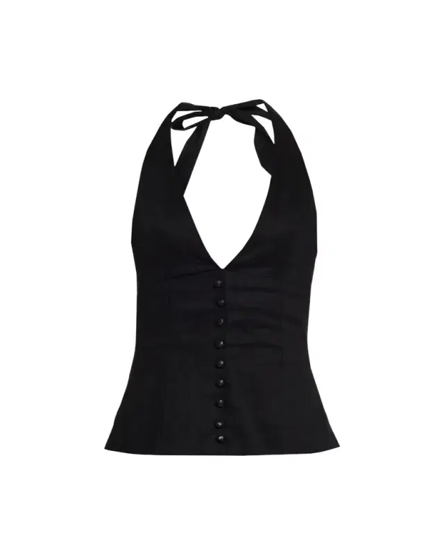 AEXAE Linen Halter Top