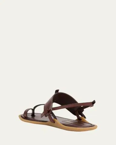 Miu Miu Infradito Knotted Leather Toe-Ring Sandals | Thumbnail 2