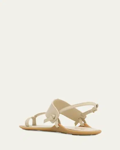 Miu Miu Infradito Knotted Leather Toe-Ring Sandals | Thumbnail 6