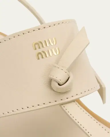 Miu Miu Infradito Knotted Leather Toe-Ring Sandals | Thumbnail 7
