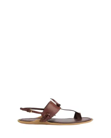 Miu Miu Infradito Knotted Leather Toe-Ring Sandals | Thumbnail 1