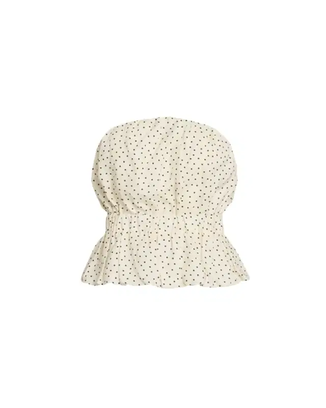 AEXAE Strapless Polka Dot Linen Top
