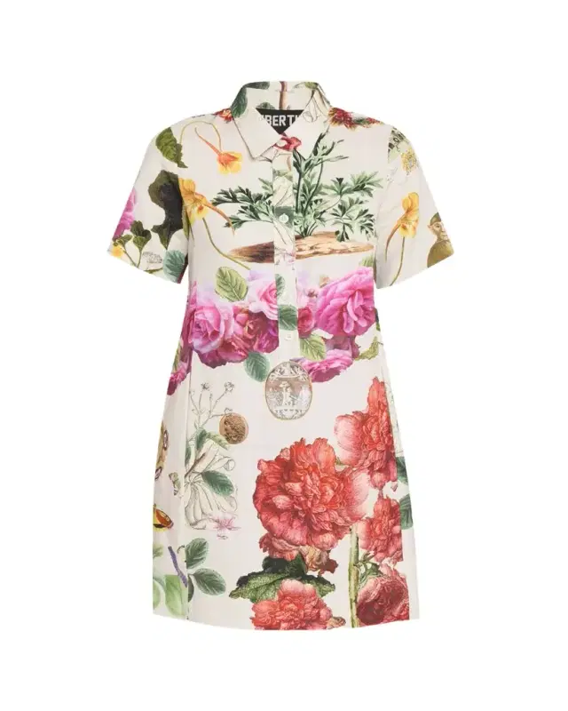 Hollyhock Preppy Short-Sleeve Mini Shirtdress