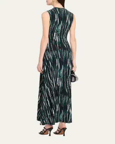 Proenza Schouler White Label Jordyn Sleeveless Abstract-Print Jersey Maxi Dress | Thumbnail 3