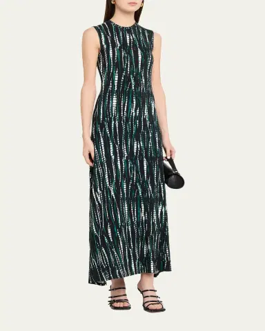 Proenza Schouler White Label Jordyn Sleeveless Abstract-Print Jersey Maxi Dress | Thumbnail 4